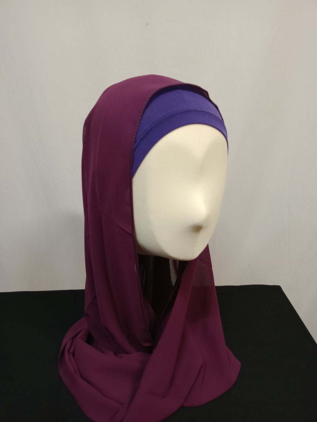 Chiffon+ cuffia color prugna