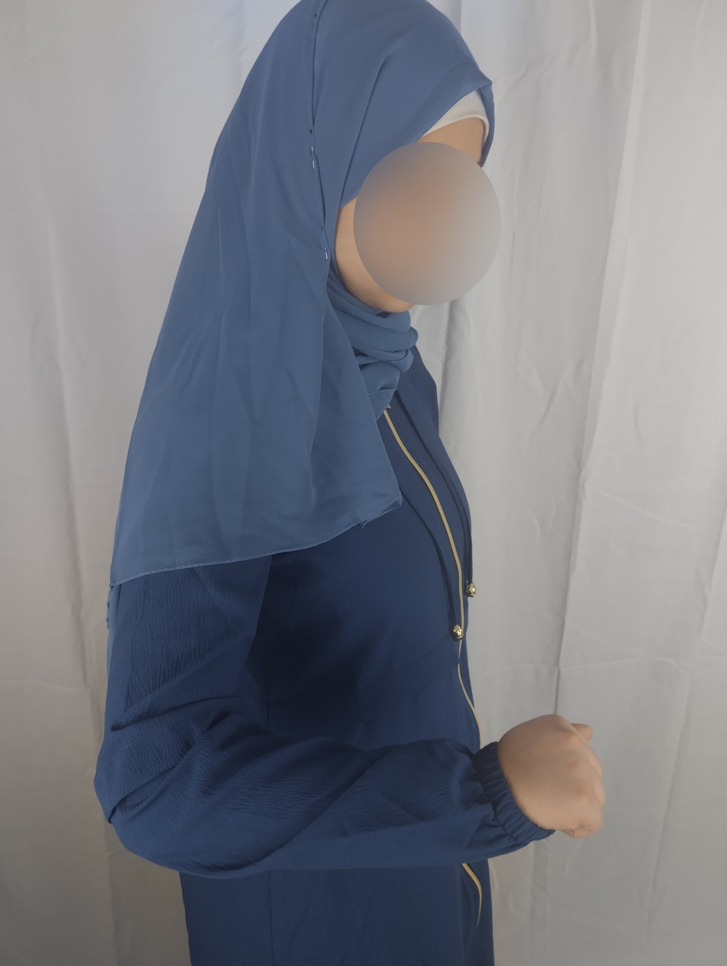 Vestito lungo blu con zip